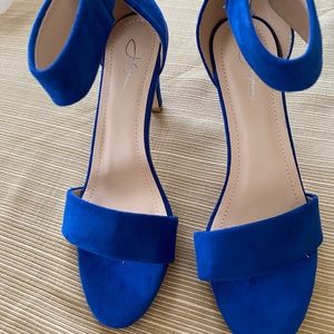 J. Adams , Royal Blue Suede Ankle Strap heels , Size 7